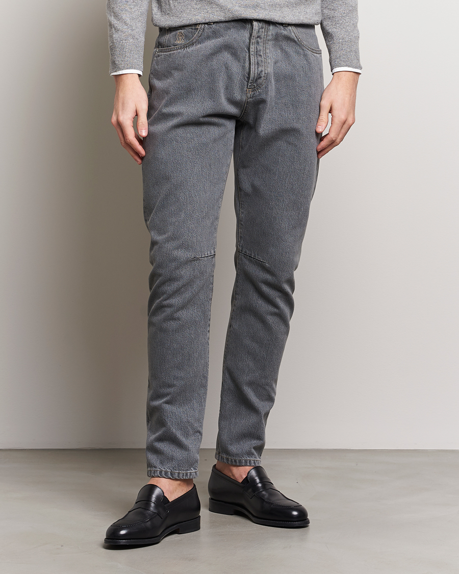 Homme | Tapered fit | Brunello Cucinelli | Leisure Fit Jeans Grey Wash