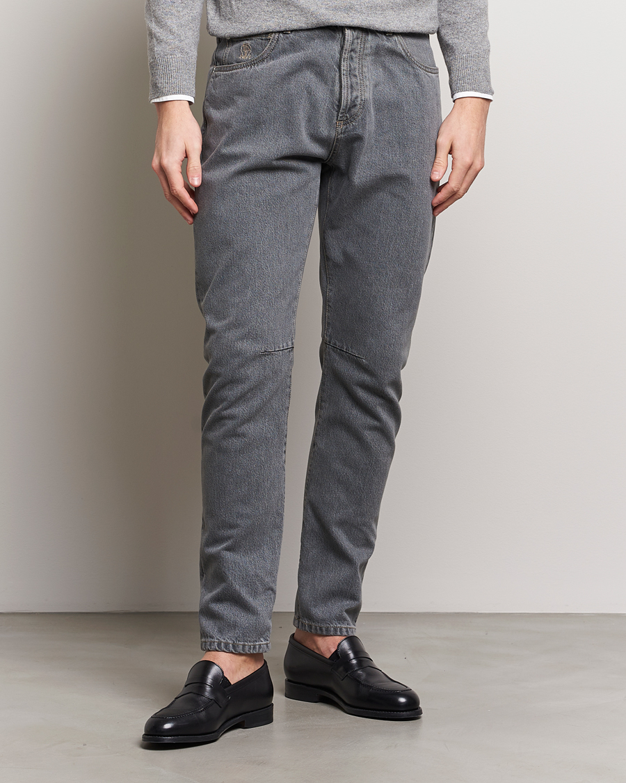 Homme | Jeans | Brunello Cucinelli | Leisure Fit Jeans Grey Wash