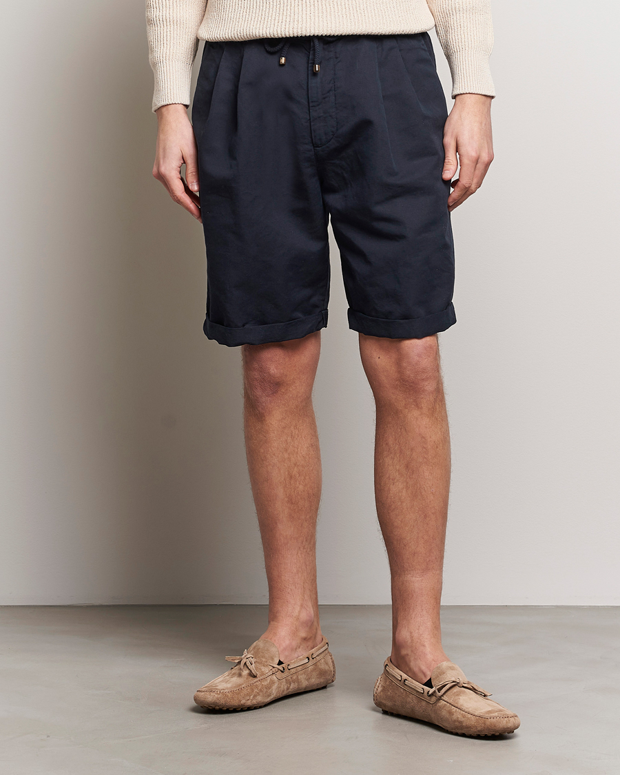 Homme | Shorts | Brunello Cucinelli | Drawstring Shorts Navy