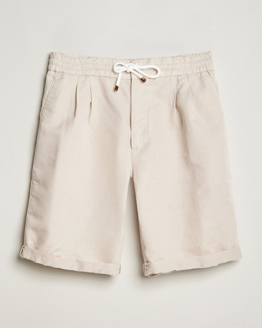 Homme | Shorts | Brunello Cucinelli | Drawstring Shorts Light Beige