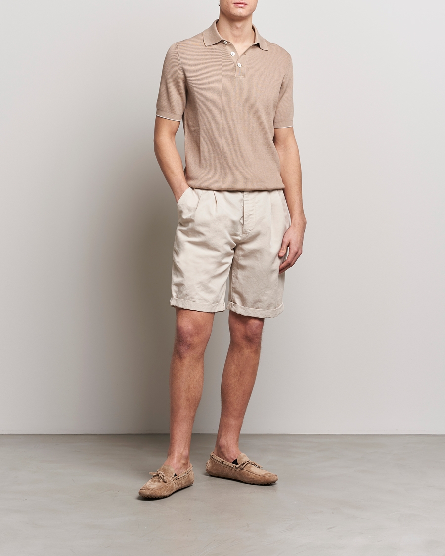 Homme | Shorts | Brunello Cucinelli | Drawstring Shorts Light Beige