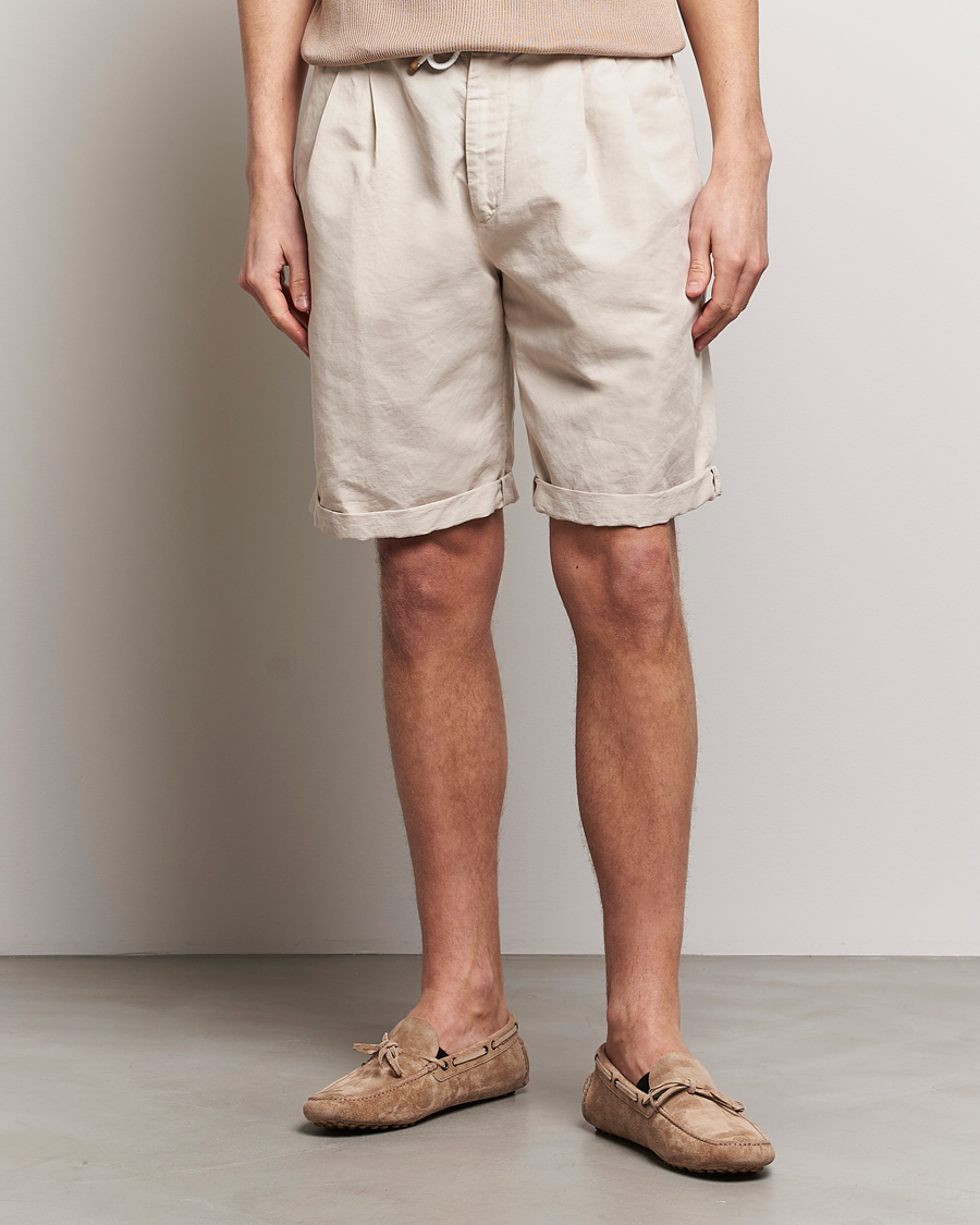 Homme | Shorts | Brunello Cucinelli | Drawstring Shorts Light Beige