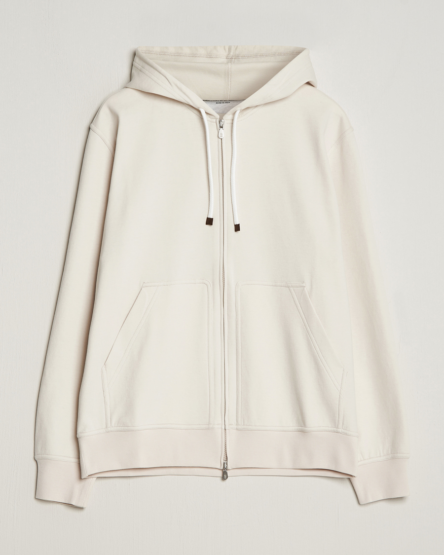 Homme | Pulls Et Tricots | Brunello Cucinelli | Soft Cotton Full Zip Hoodie Light Beige