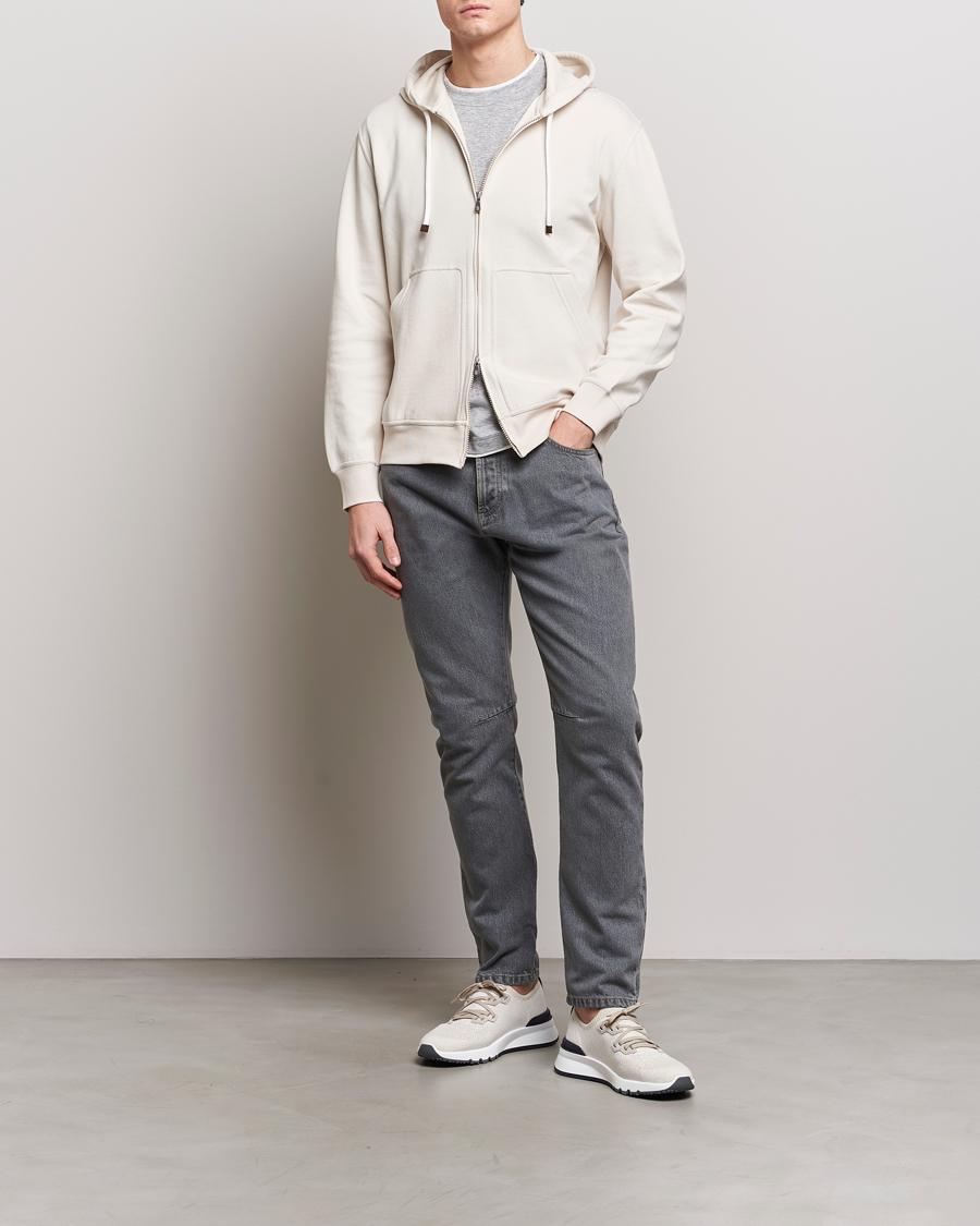 Homme | Pulls Et Tricots | Brunello Cucinelli | Soft Cotton Full Zip Hoodie Light Beige