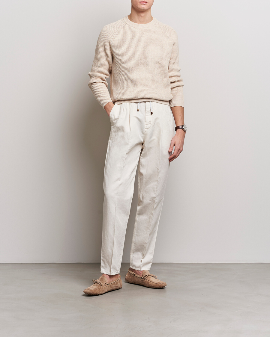 Homme | Pulls Et Tricots | Brunello Cucinelli | Heavy Rib Stitch Crew Neck Light Beige