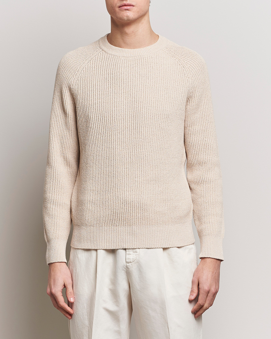 Homme | Pulls Et Tricots | Brunello Cucinelli | Heavy Rib Stitch Crew Neck Light Beige