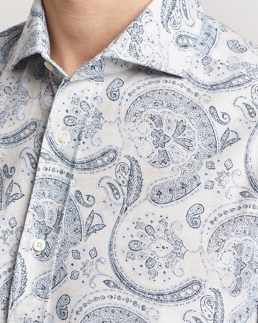 Homme | Chemises | Brunello Cucinelli | Slim Fit Paisley Shirt Light Blue