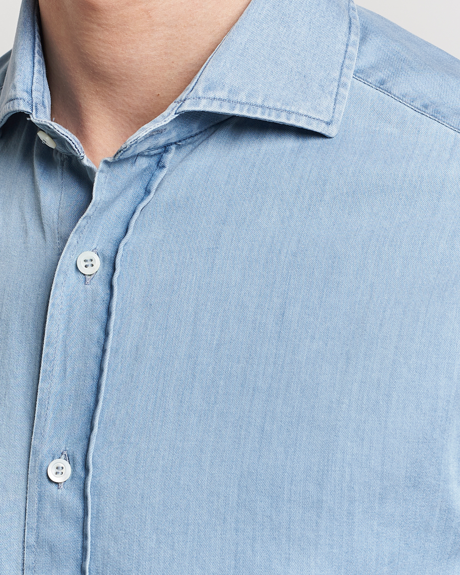 Homme | Chemises | Brunello Cucinelli | Slim Fit Denim Shirt Light Indigo