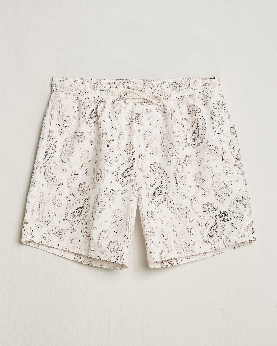 Homme | Maillots De Bain | Brunello Cucinelli | Paisley Swim Trunks Light Beige