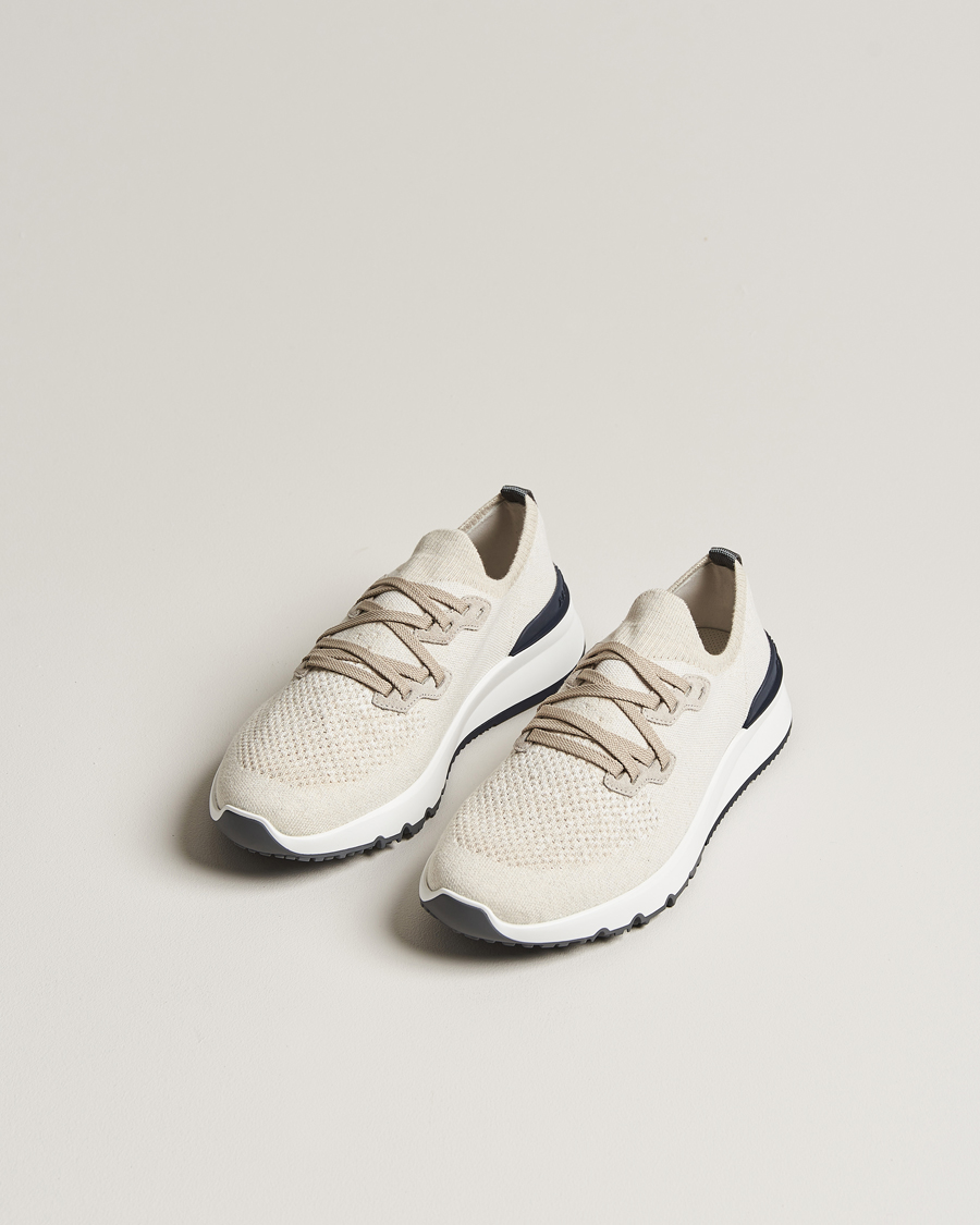 Homme | Chaussures De Running | Brunello Cucinelli | Mesh Running Sneakers Beige