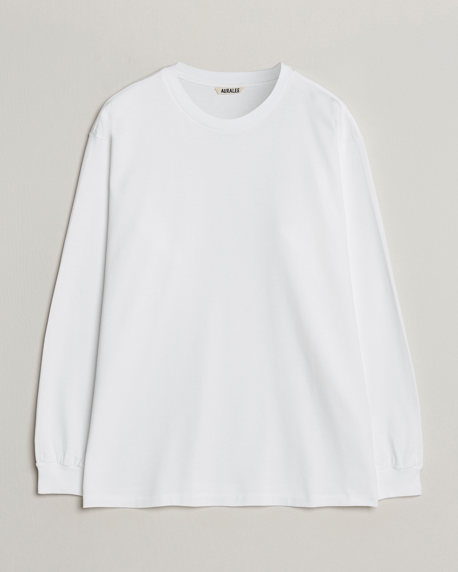 Homme | T-shirts | Auralee | Luster Plating Long Sleeve T-Shirt White
