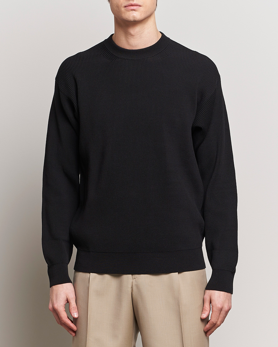Homme | Pulls Et Tricots | Auralee | Hard Twist Rib Knit Pullover Black