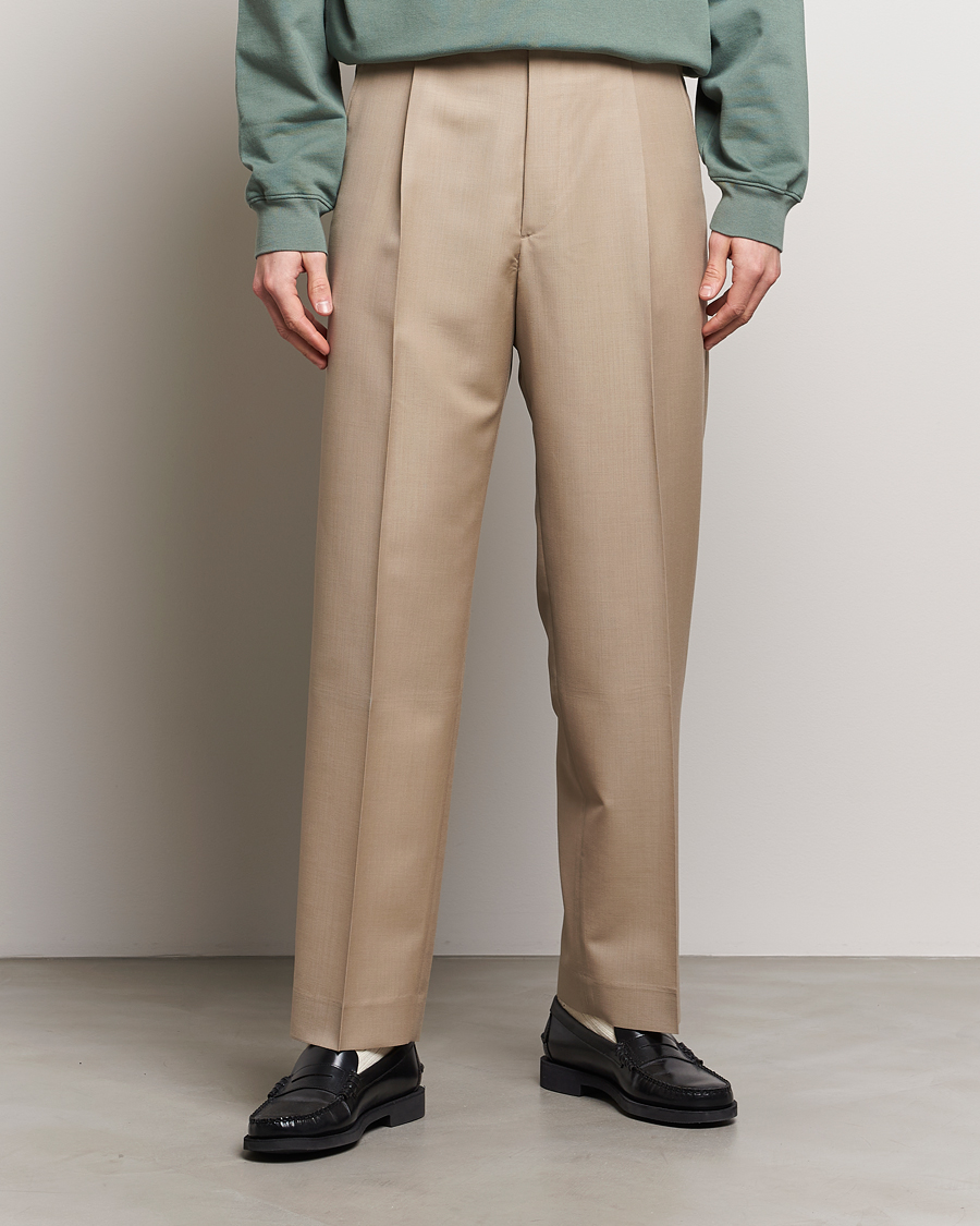 Homme | Pantalons Habillés | Auralee | Tropical Wool/Mohair Slacks Beige