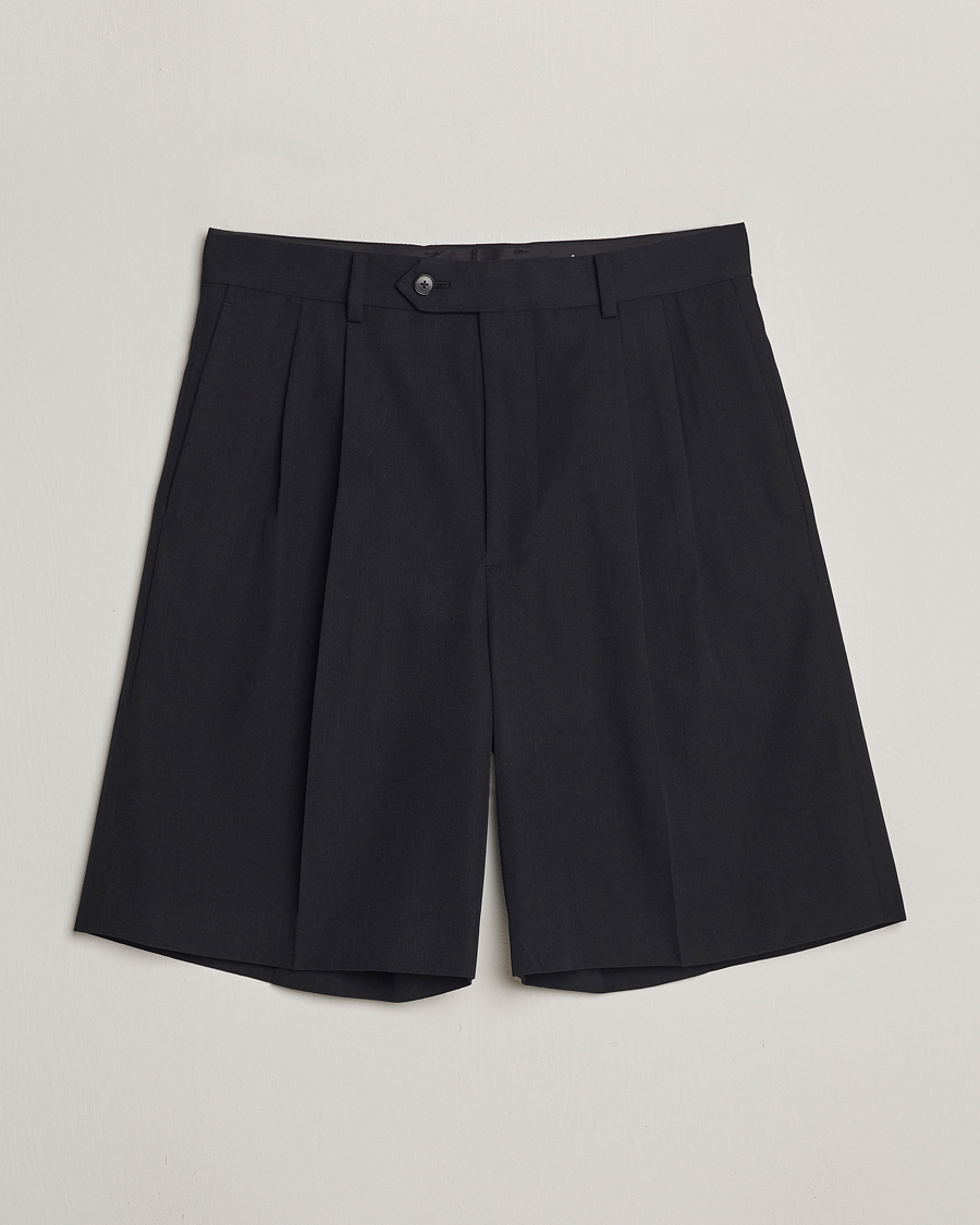 Homme | Shorts | Auralee | Light Wool Gabardine Shorts Black