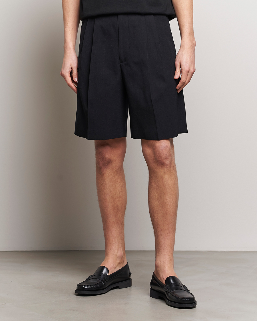 Homme | Sections | Auralee | Light Wool Gabardine Shorts Black