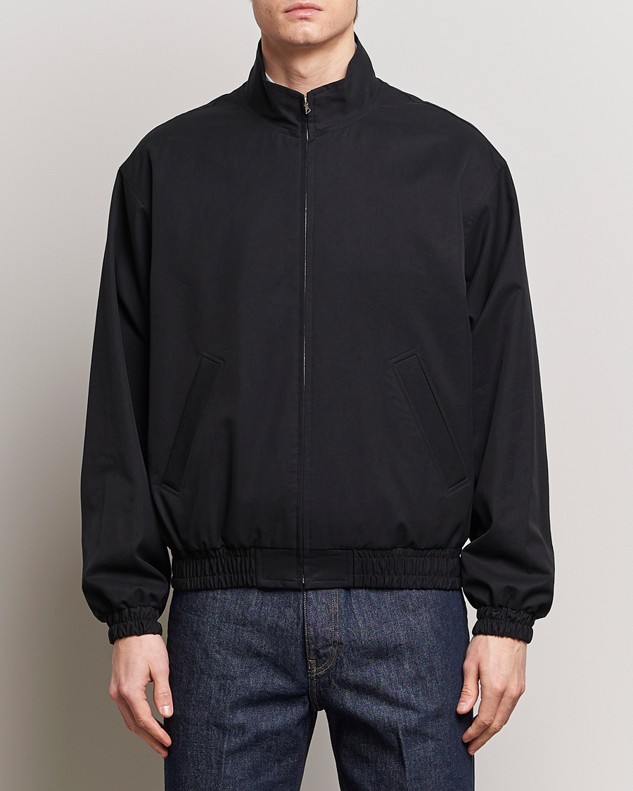 Homme | Bomber | Auralee | Washed Silk Chambray Blouson Black