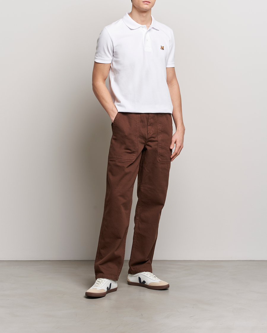 Homme | Polos | Maison Kitsuné | Fox Head Polo White