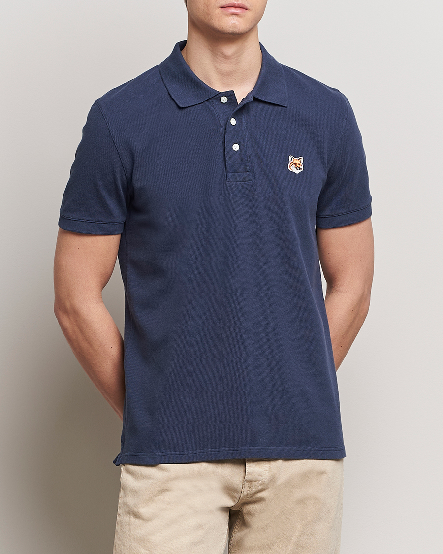 Homme | Polos | Maison Kitsuné | Fox Head Polo Ink Blue