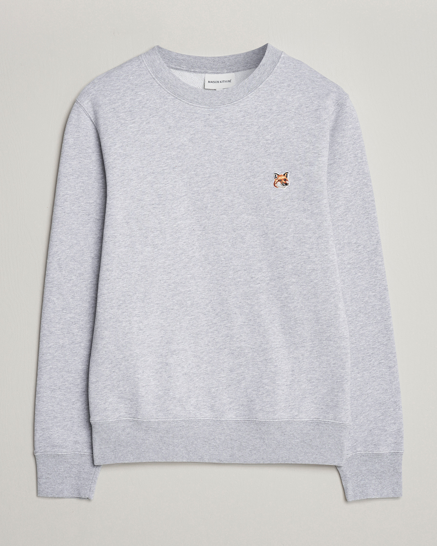 Homme | Pulls Et Tricots | Maison Kitsuné | Fox Head Sweatshirt Light Grey Melange