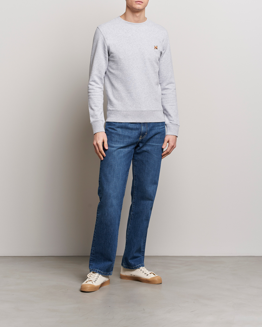 Homme | Pulls Et Tricots | Maison Kitsuné | Fox Head Sweatshirt Light Grey Melange