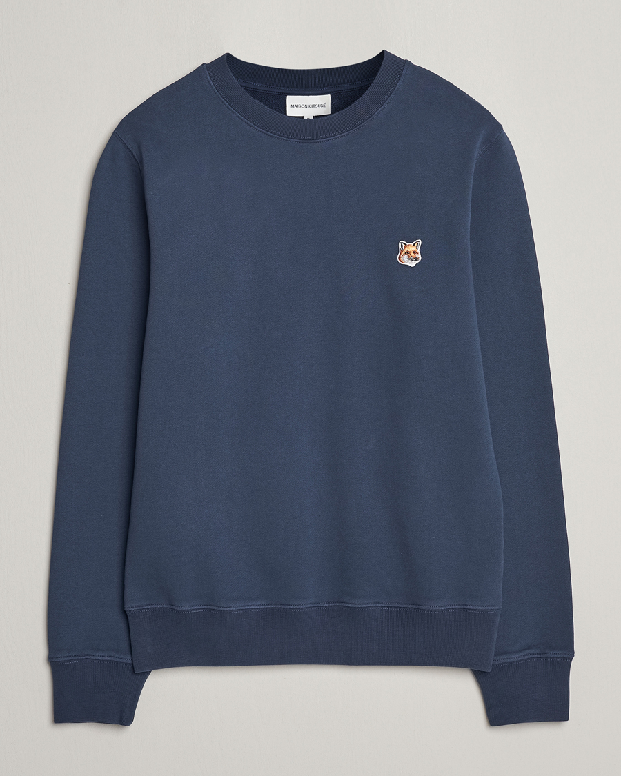 Homme | Pulls Et Tricots | Maison Kitsuné | Fox Head Sweatshirt Ink Blue