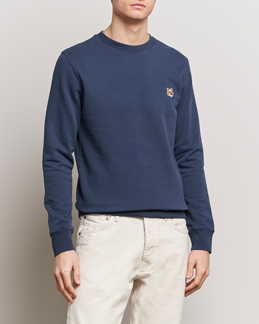 Homme | Pulls Et Tricots | Maison Kitsuné | Fox Head Sweatshirt Ink Blue