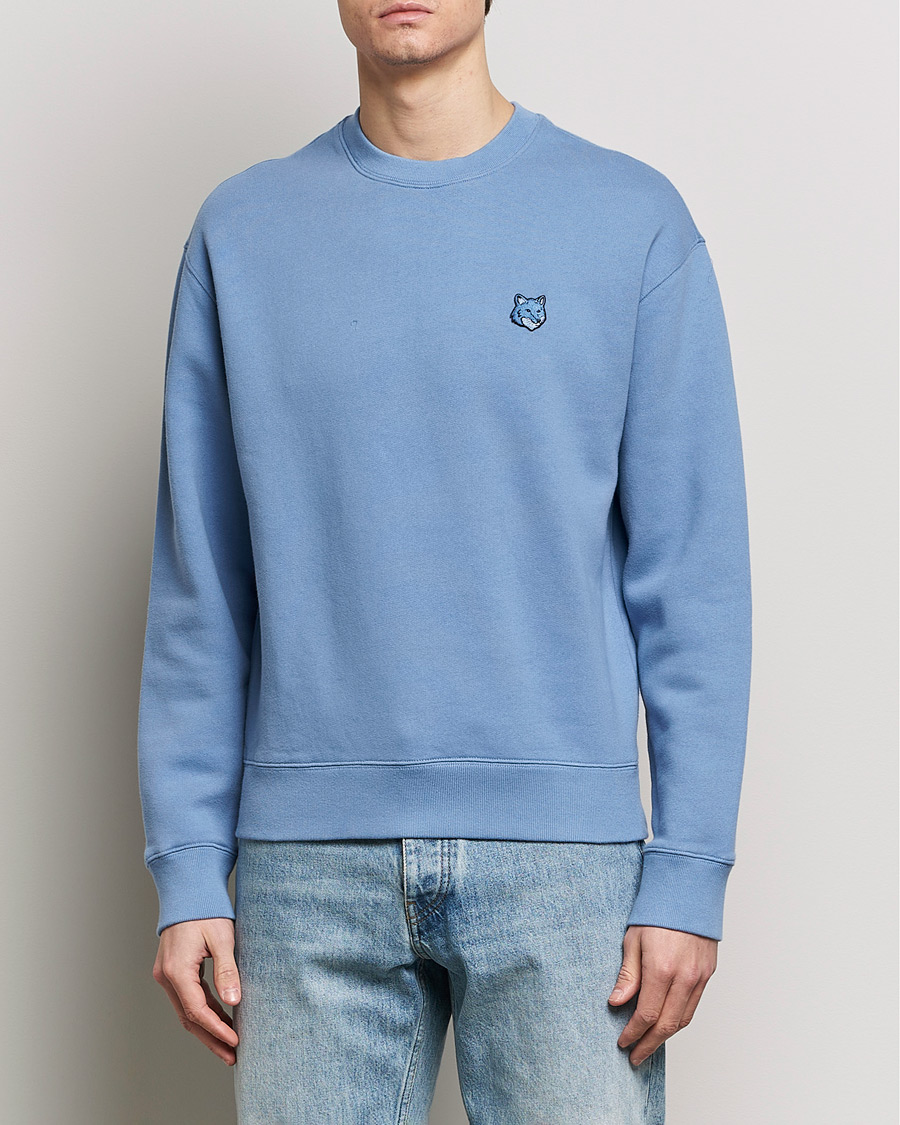 Homme | Maison Kitsuné | Maison Kitsuné | Tonal Fox Head Sweatshirt Hampton Blue