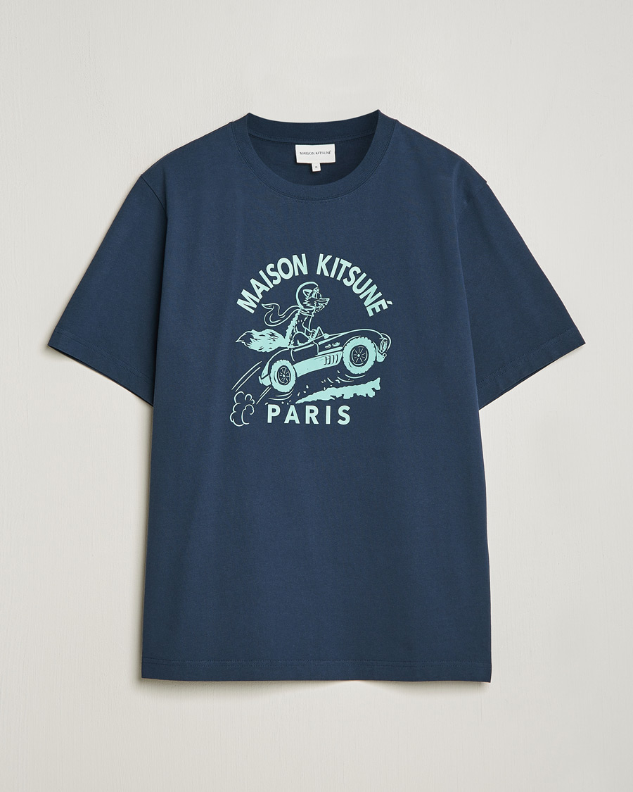 Homme | T-shirts | Maison Kitsuné | Racing Fox T-Shirt Ink Blue