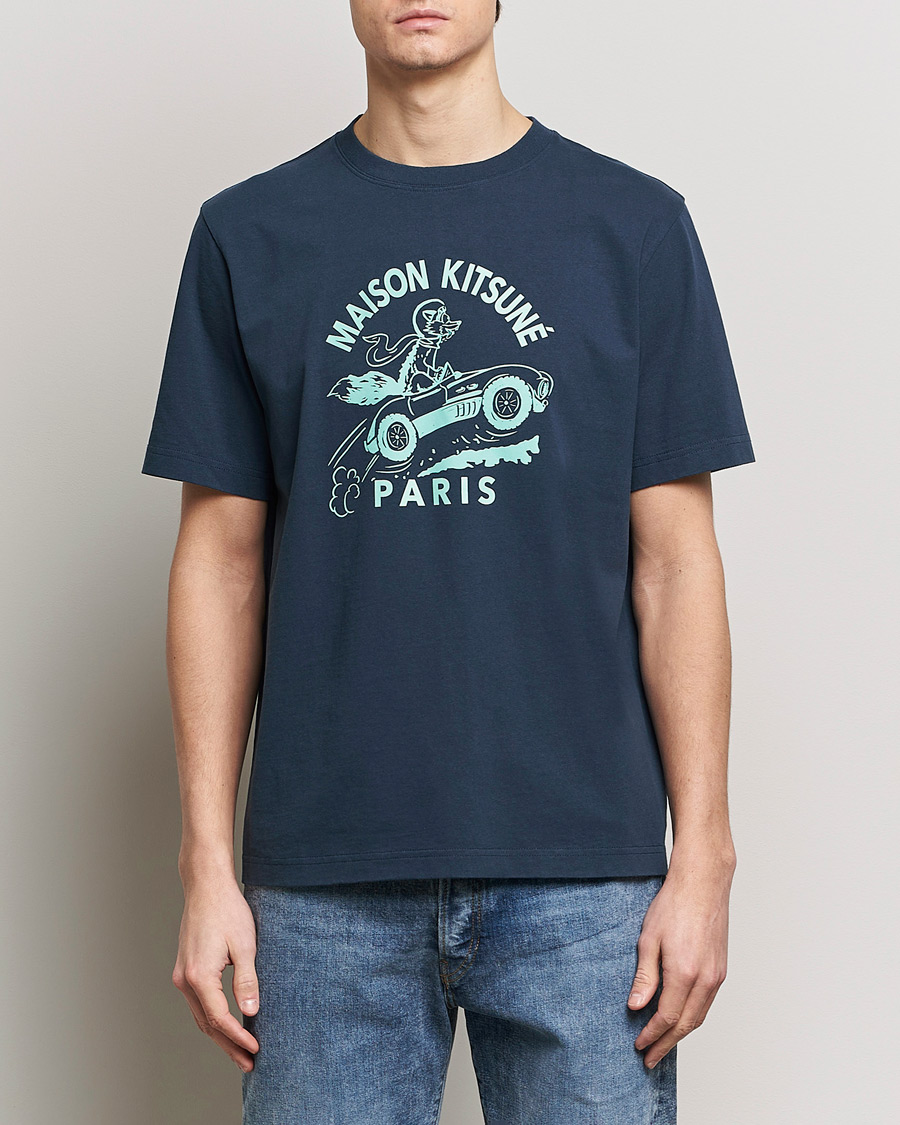 Homme |  | Maison Kitsuné | Racing Fox T-Shirt Ink Blue