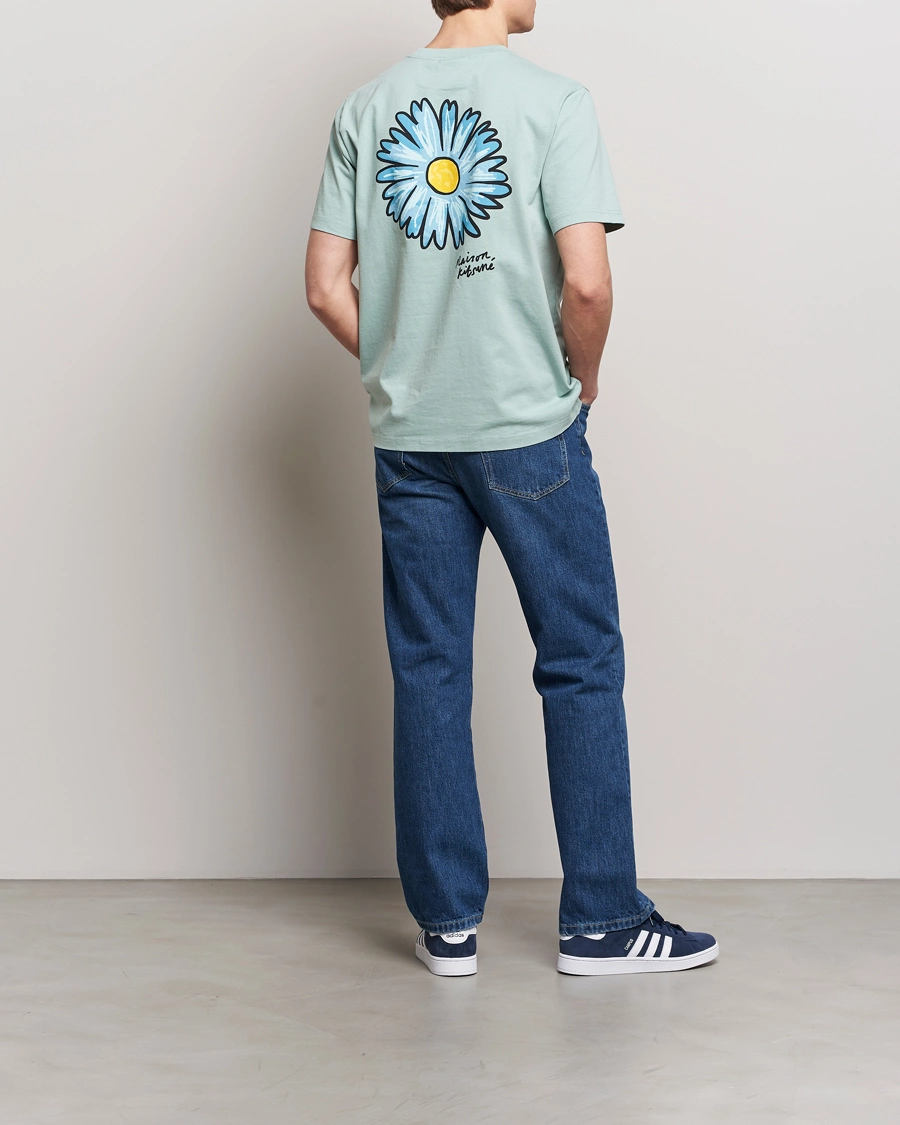 Homme | T-shirts | Maison Kitsuné | Floating Flower T-Shirt Seafoam Blue