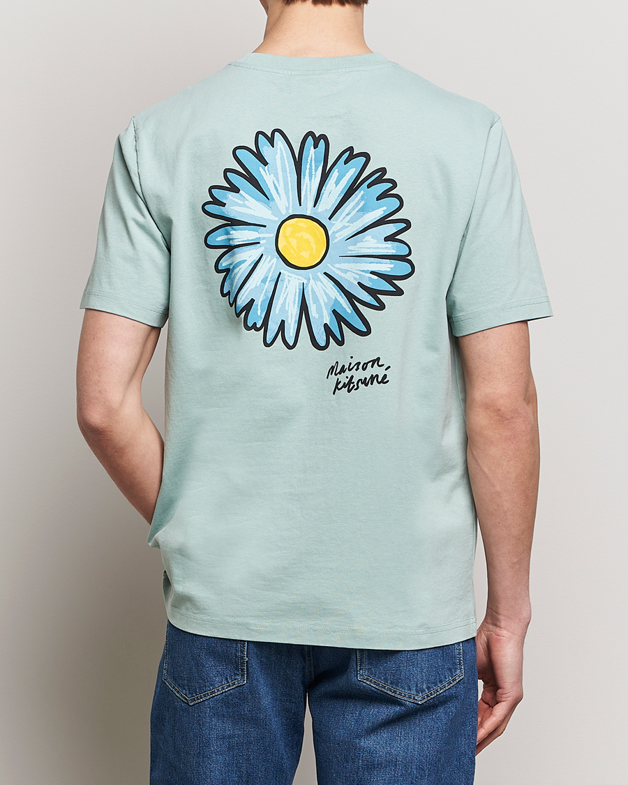 Homme | T-shirts | Maison Kitsuné | Floating Flower T-Shirt Seafoam Blue