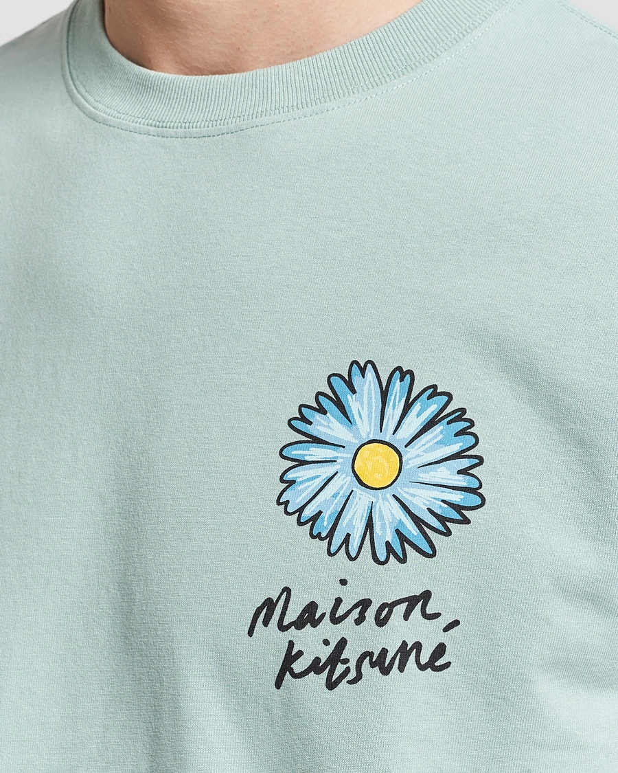 Homme | T-shirts | Maison Kitsuné | Floating Flower T-Shirt Seafoam Blue