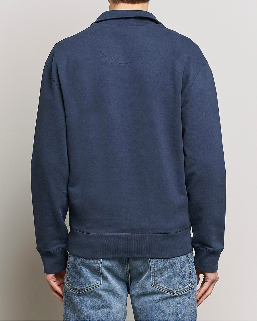Homme | Pulls Et Tricots | Maison Kitsuné | Fox Head Half Zip Sweatshirt Ink Blue