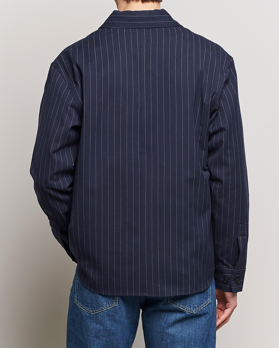 Homme | Manteaux Et Vestes | Maison Kitsuné | Pinstriped Overshirt Navy