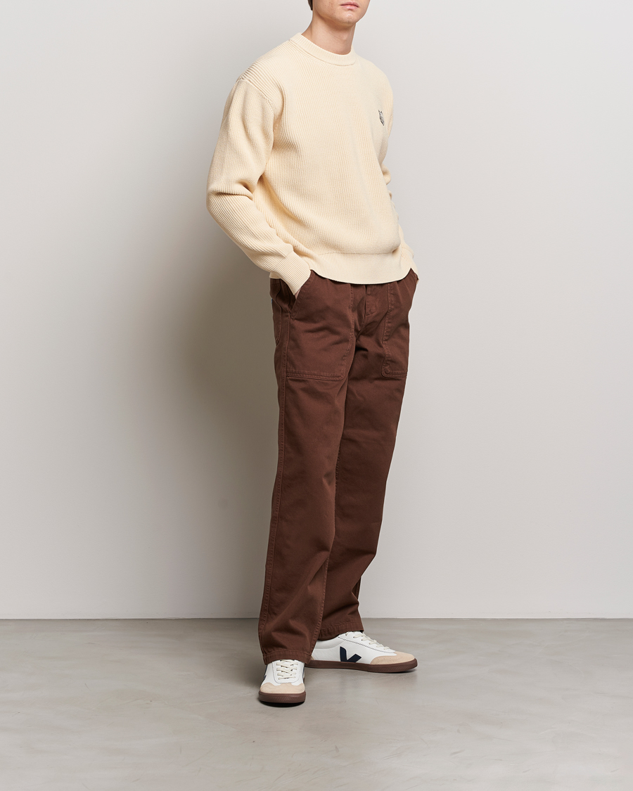 Homme | Pulls Et Tricots | Maison Kitsuné | Tonal Fox Ribbed Crew Neck Paper