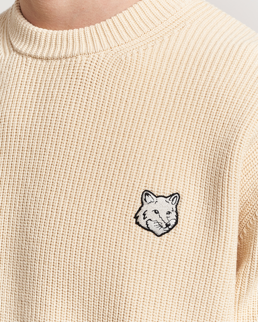 Homme | Pulls Et Tricots | Maison Kitsuné | Tonal Fox Ribbed Crew Neck Paper