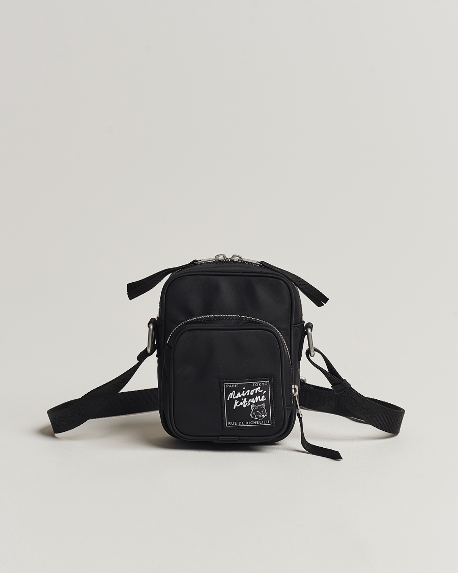Homme | Maison Kitsuné The Traveller Crossbody Pouch Black | Maison Kitsuné | The Traveller Crossbody Pouch Black