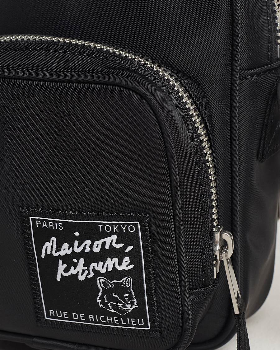 Homme | Maison Kitsuné The Traveller Crossbody Pouch Black | Maison Kitsuné | The Traveller Crossbody Pouch Black