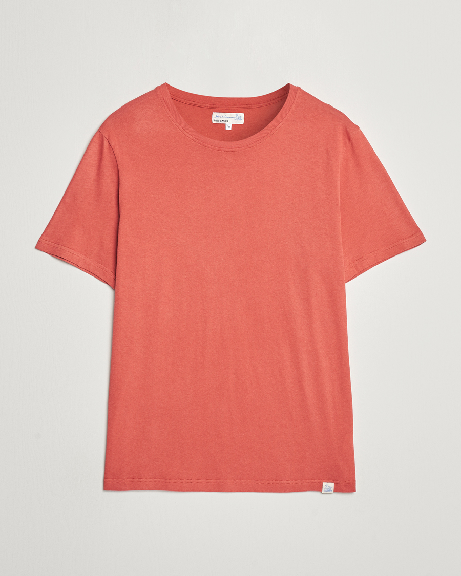 Homme | T-shirts | Merz b. Schwanen | Organic Cotton Washed Crew Neck T-Shirt Newman Red
