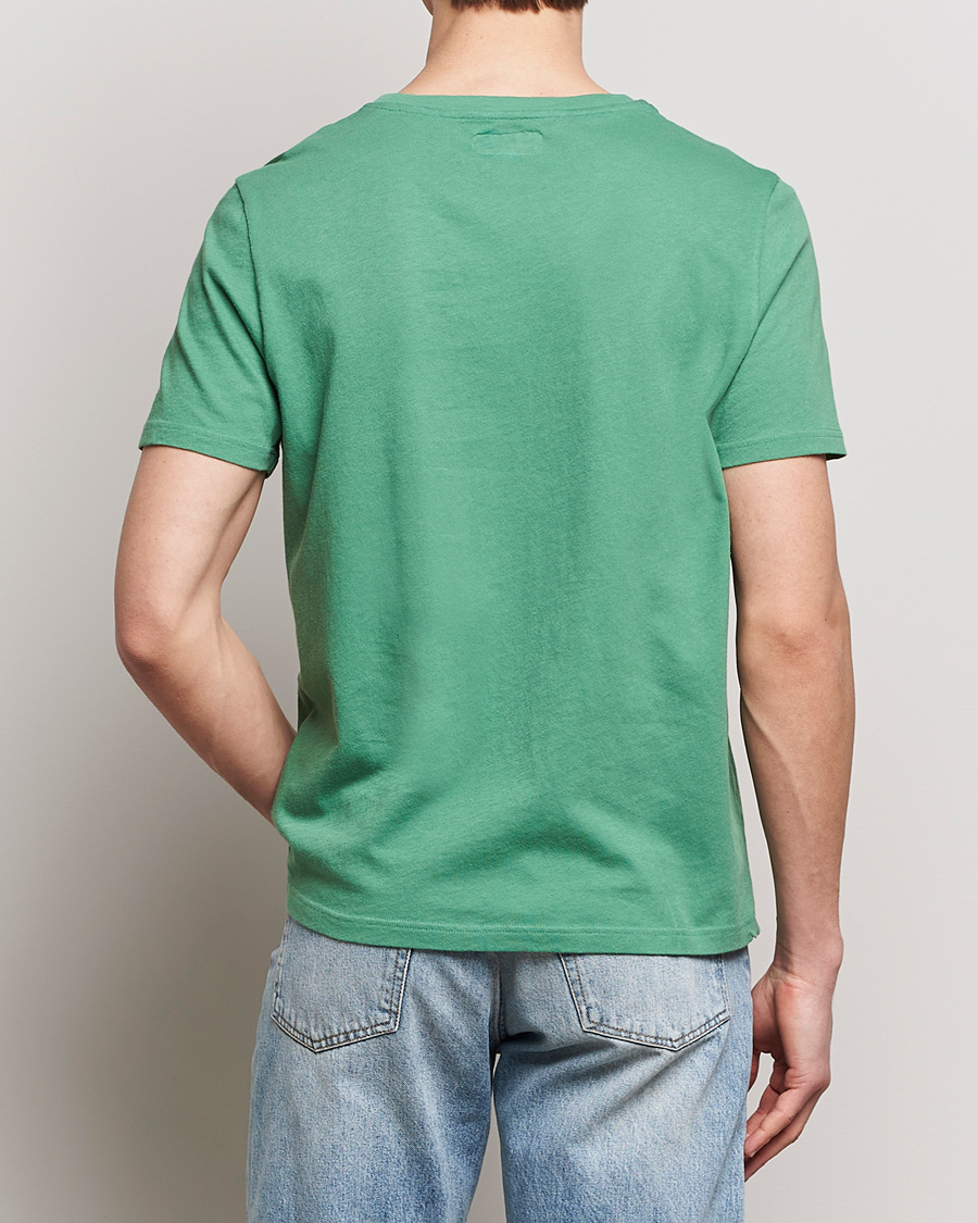 Homme | T-shirts | Merz b. Schwanen | Organic Cotton Washed Crew Neck T-Shirt Grass Green