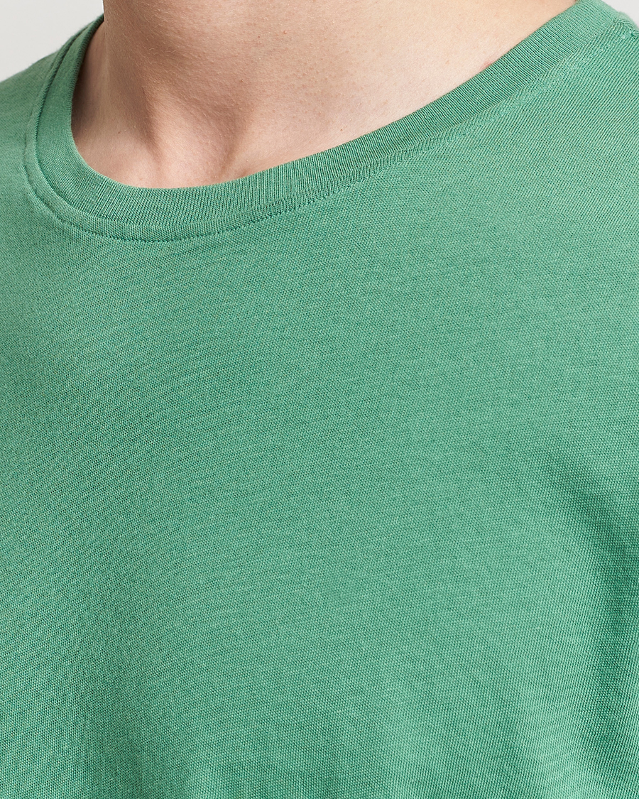 Homme | T-shirts | Merz b. Schwanen | Organic Cotton Washed Crew Neck T-Shirt Grass Green
