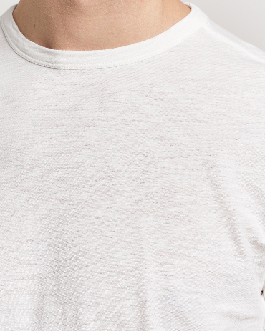 Homme | T-shirts | Merz b. Schwanen | Organic Pima Cotton Slub Crew Neck T-Shirt White