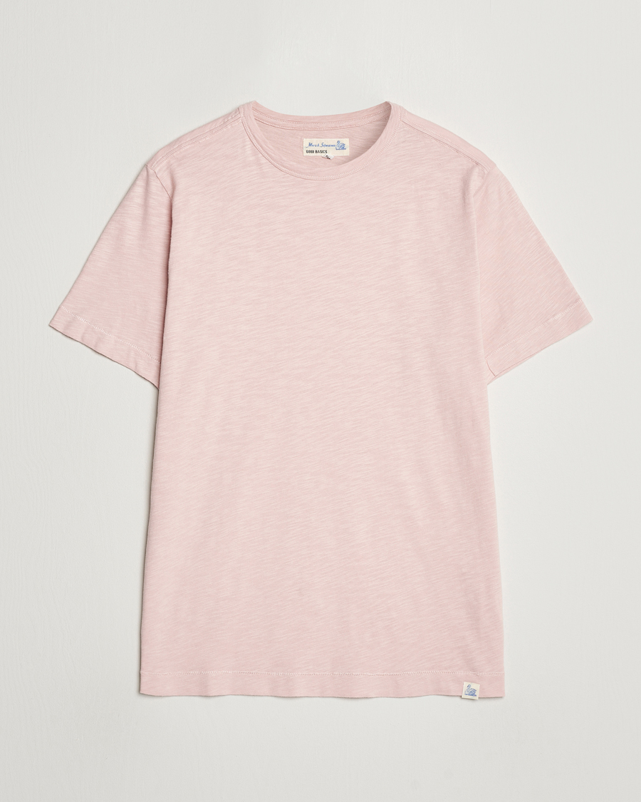 Homme | T-shirts | Merz b. Schwanen | Organic Pima Cotton Slub Crew Neck T-Shirt Dusted Pink