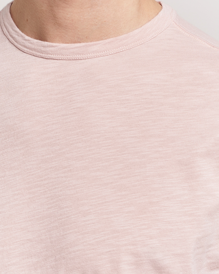 Homme | T-shirts | Merz b. Schwanen | Organic Pima Cotton Slub Crew Neck T-Shirt Dusted Pink