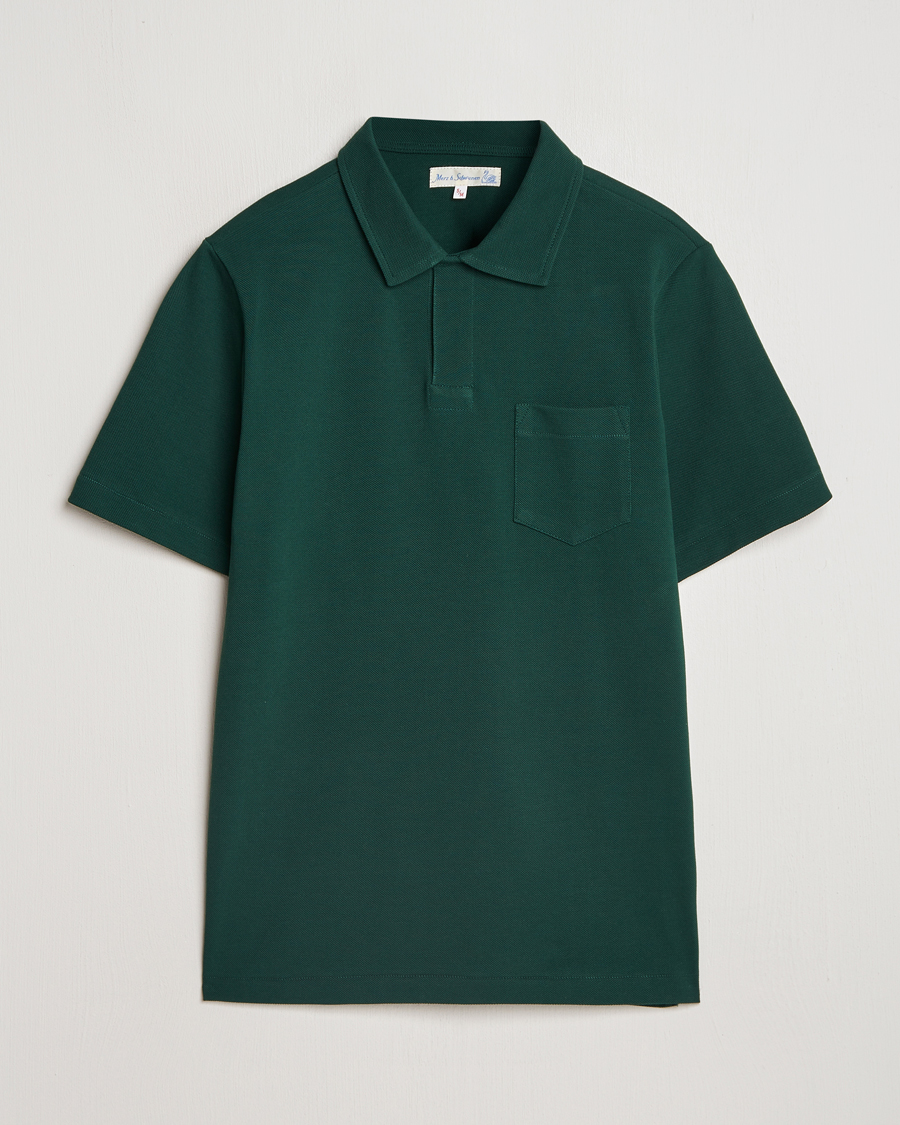 Homme | Polos | Merz b. Schwanen | Organic Cotton Washed Polo Classic Green