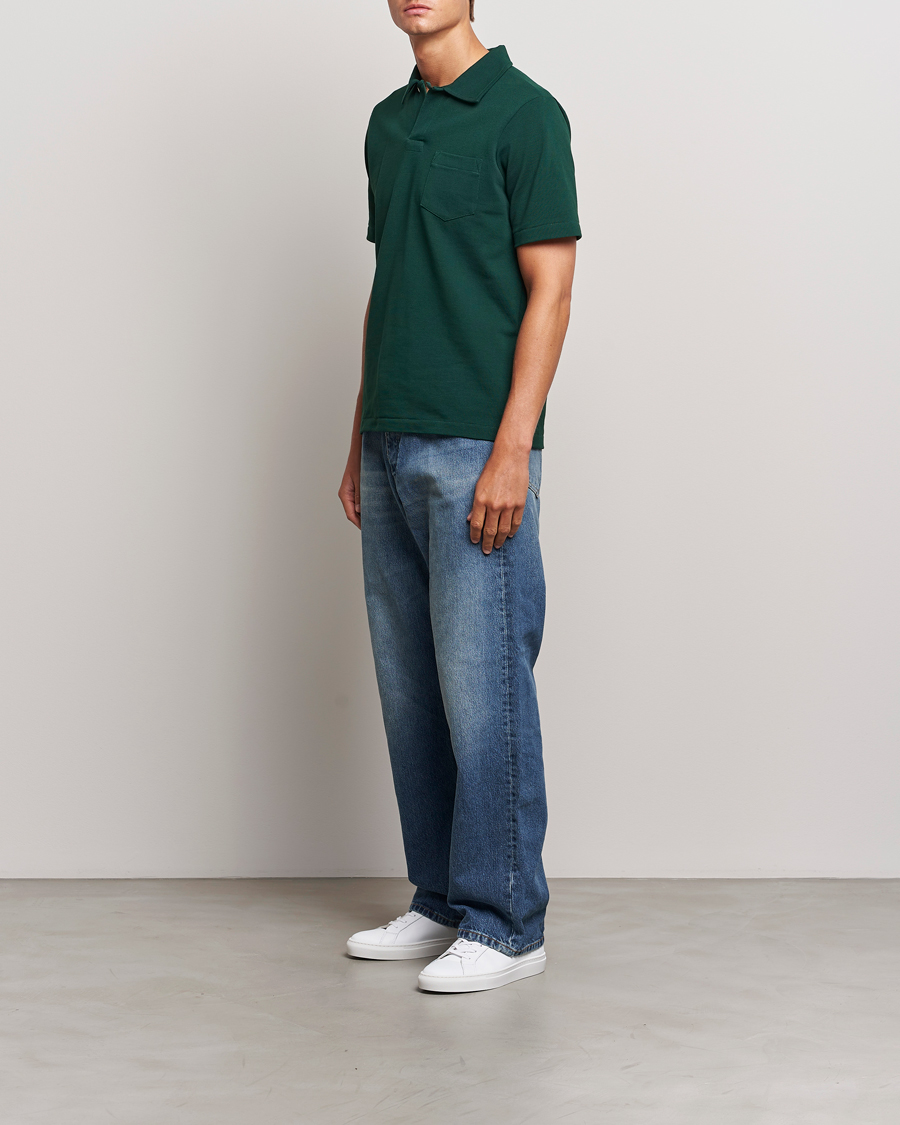 Homme | Polos | Merz b. Schwanen | Organic Cotton Washed Polo Classic Green