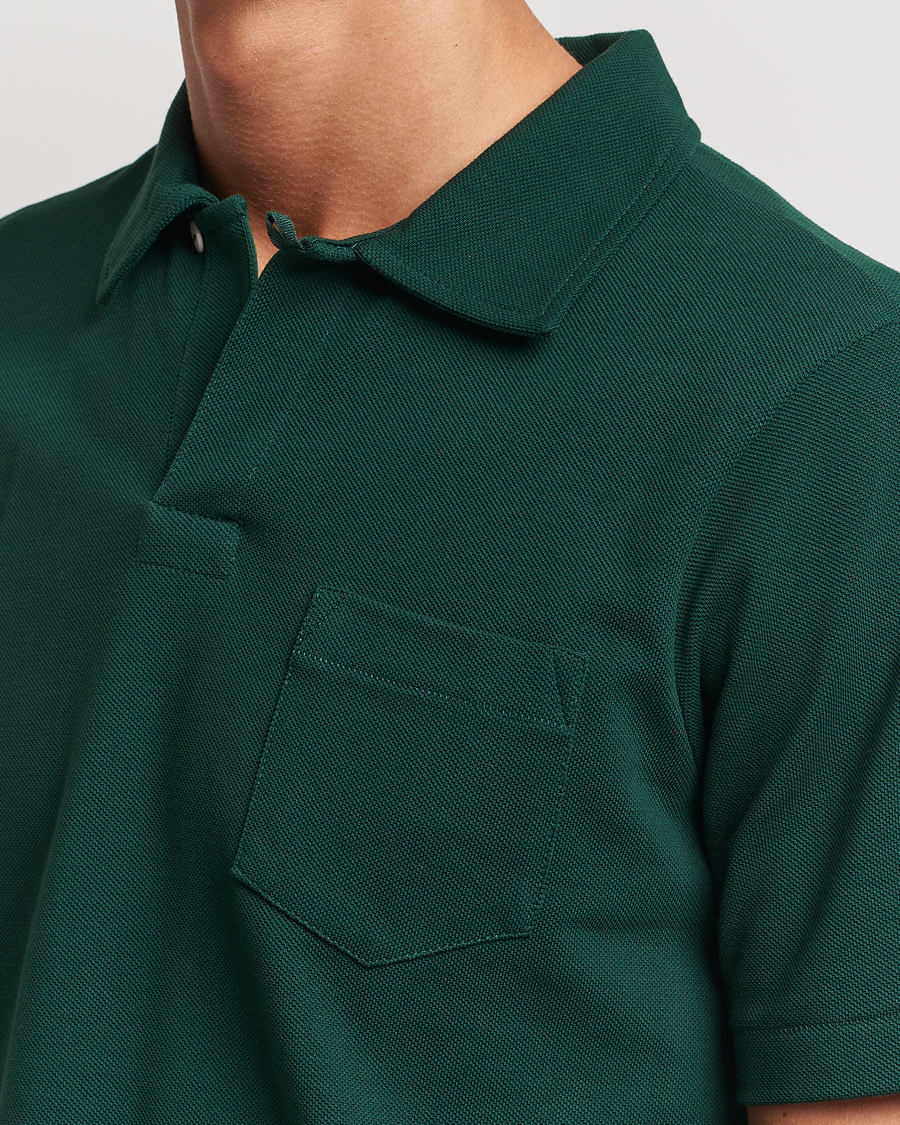 Homme | Polos | Merz b. Schwanen | Organic Cotton Washed Polo Classic Green