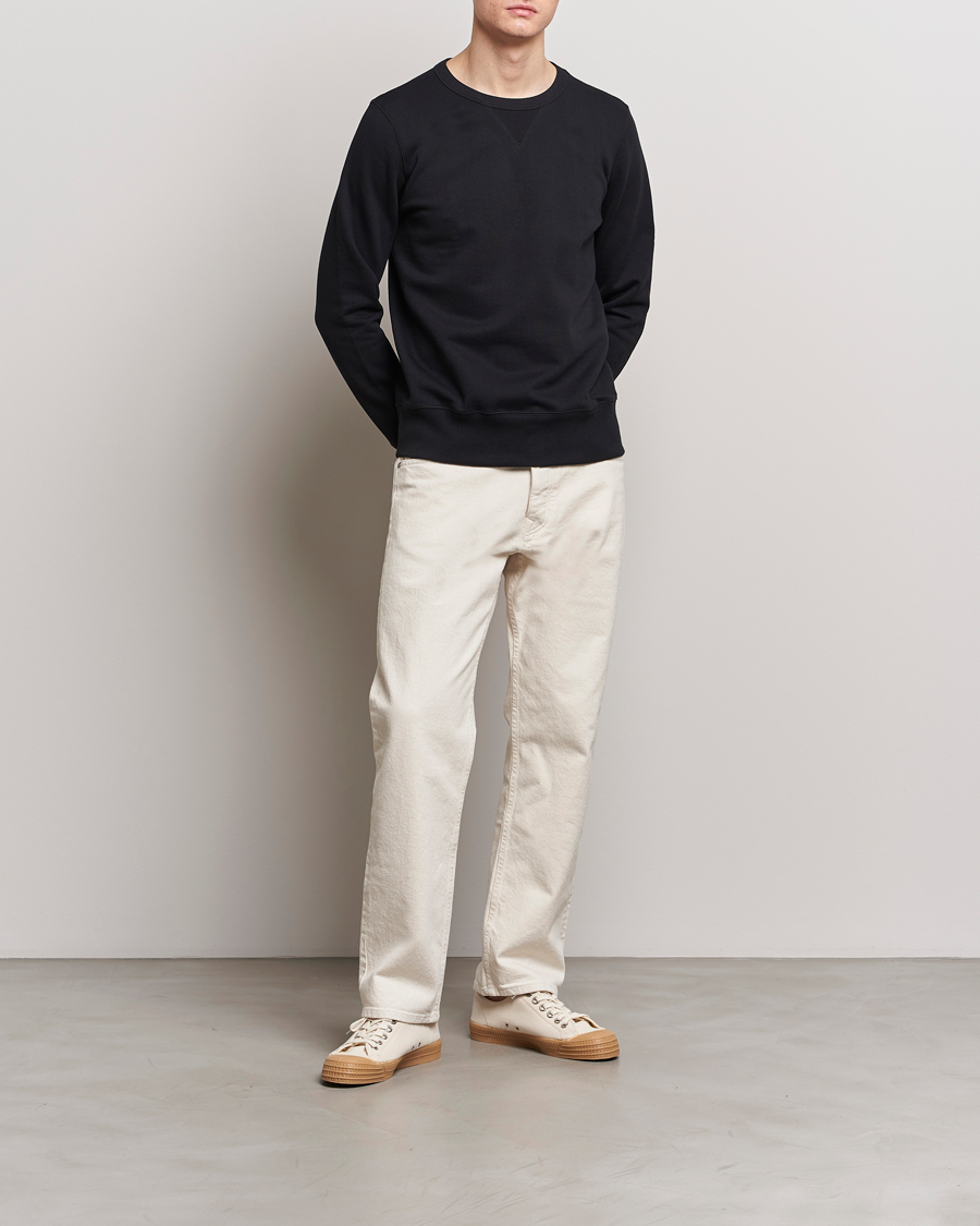 Homme | Pulls Et Tricots | Merz b. Schwanen | Organic Cotton Crew Neck Sweatshirt Black