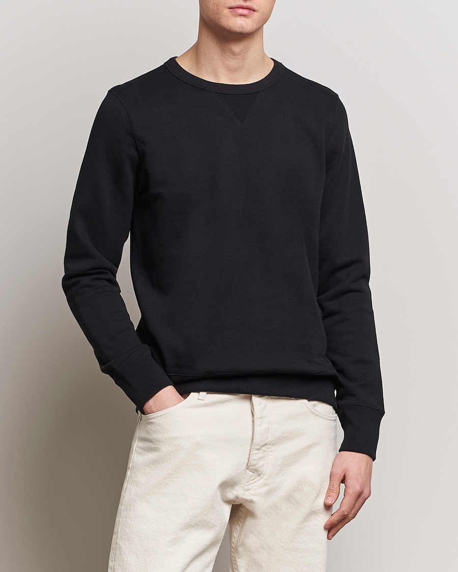 Homme | Pulls Et Tricots | Merz b. Schwanen | Organic Cotton Crew Neck Sweatshirt Black