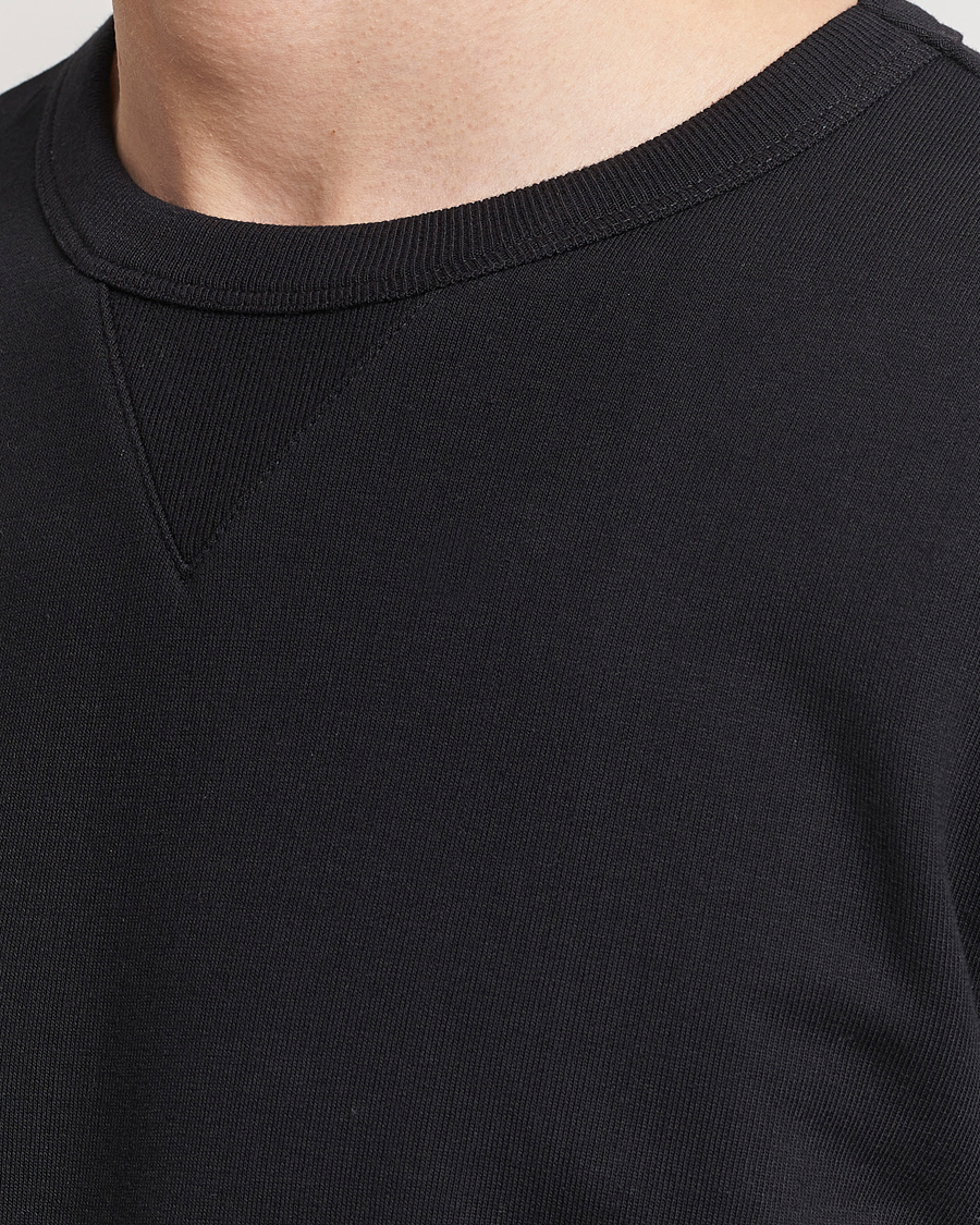 Homme | Pulls Et Tricots | Merz b. Schwanen | Organic Cotton Crew Neck Sweatshirt Black